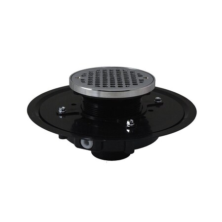 Jones Stephens 2in. Heavy Duty ABS Drain Base with 3-1/2in. Plastic Spud and 5in. Chrome Plated Strainer with Ring D53455